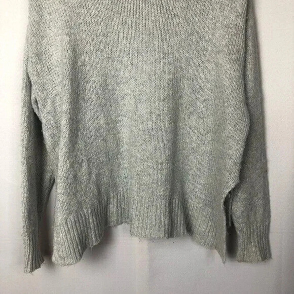 Free Press Light Gray Knit Mock Neck Pullover Sweater S - Picture 6 of 6